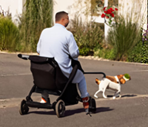 However, if you look closely the man appears to be in the pram and the dog is balancing a tennis ball on its head Maradona style.