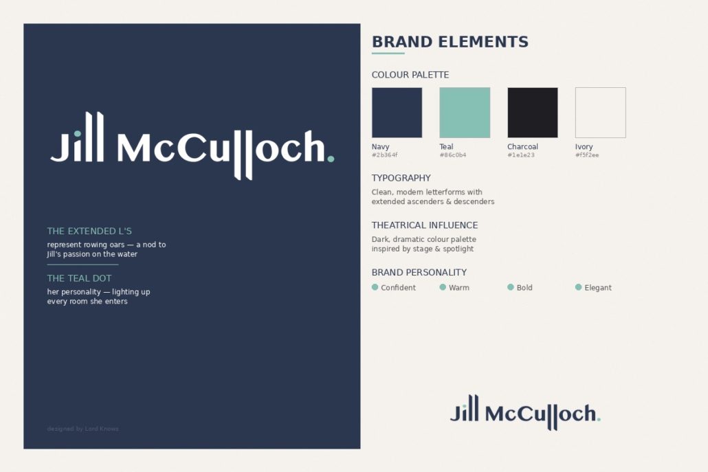 Jill Mcculloch logo and branding Cambridge